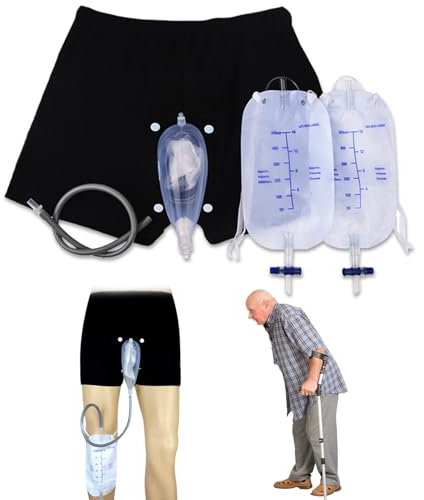 Male Urine Collector, Wearable Urine Collection Bag for Men, Men's Portable External Catheter Device for Men Elderly, M