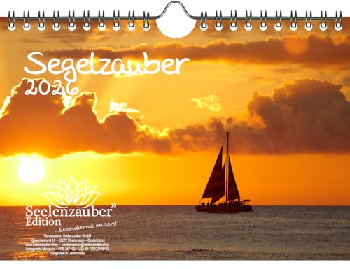 Segelzauber DIN A5 Kalender für 2026 Segelschiffe und Meer - Seelenzauber