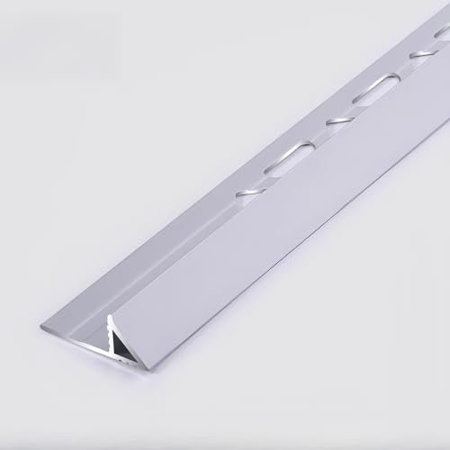 Fliesenschiene ProfilFliesenabschlussleisteEckprofil Alu Stufenprofil Wasserdicht,feuchtigkeitsbeständig undrostfreiLänge:125cm*2,insgesamt 2,5mlangFür Innenbereich,Büro,Schule,Hotel(Silber,12mm)
