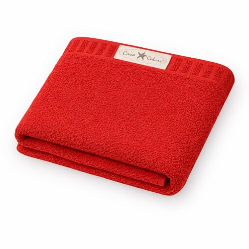 Casa Colori Frottier Badetuch 100x150cm 100% Baumwolle 500gr/m² rot