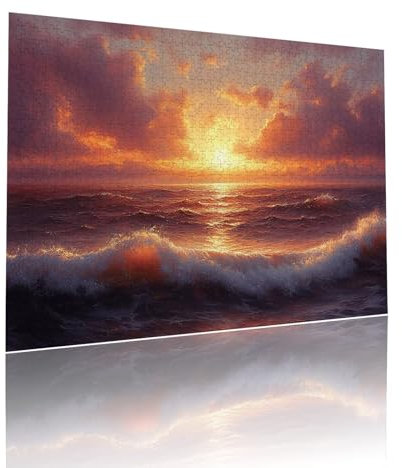 Jigsaw Puzzle for Adults Sunset Difficult 3000 pieces Adult Kids Toddler Puzzles Age 4-6 Waves Mini Jigsaws 5-8 Year Olds Toys, Fun Challenging Brainteasing, Home Decoration and Gifts 32x48in t-564