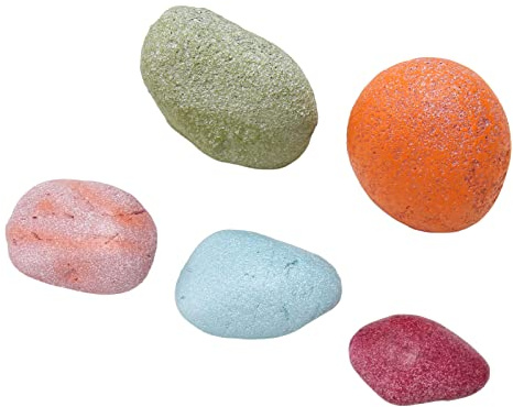 5pcs Earth - Toned River Rocks for Aquarium | Safe Fish Environment Decorative Stones | Secure Shelter for Small Fish/Shrimp | Distinctive Landscaping Stones for Garden/Home