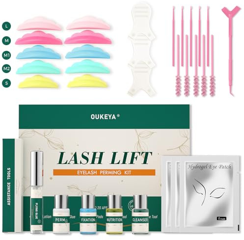OUKEYA lifting pestañas kit profesional, lash lift kit, kit lifting de pestañas, Rizado Semipermanente para Uso en Salón y en Casa, Ideal para Principiantes, Set Completo con Herramientas e Instruccio