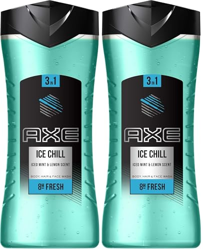 Axe 3-in-1 Duschgel & Shampoo Ice Chill XL für langanhaltende Frische und Duft dermatologisch getestet 400 ml 6 pack (Packung mit 2)