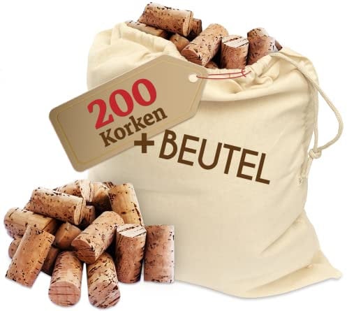 200 Bouchons à vin - pour décorer, embellir et bricoler - Bouchons en liège naturels pour Les Enfants, 24 mm x 45 mm