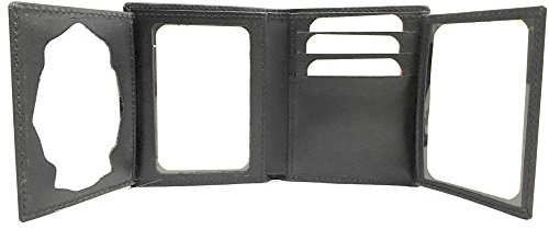 YOJAN PIEL | Cartera Portaplaca En Cuero Negro para Policía Nacional (100% Piel) | Complementos para Hombre de Estilo Atemporal y Elegante Originales