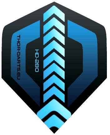 THOR-DARTS 150 Micron extra Strong Darts Flights HD-280 schwarz-blau 20Set(=60Flys) oder 7Set(=21Flys) extra Lange haltbar (150mic, vergleichbar Rhino+ oder Pentathlon HD150)
