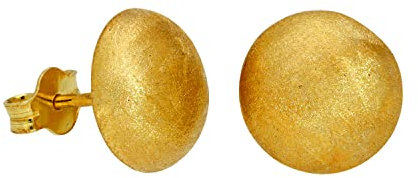 in Gelbgold getaucht Sterlingsilber Matt Halbkugel Ohrstecker
