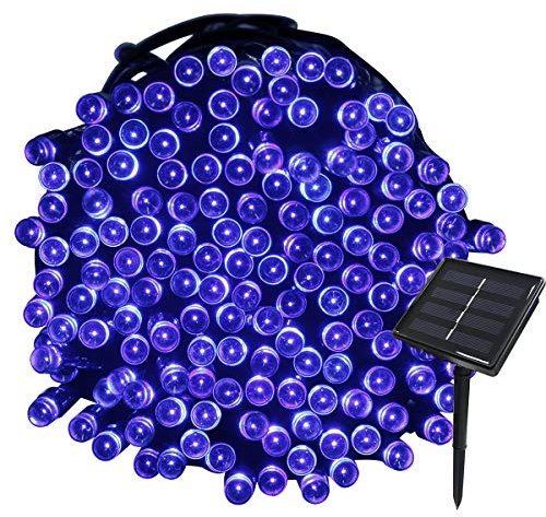 Tuokay, Solar Lichterkette Außen, 22m 200 LED 8 Modi Wasserdicht LED Außenlichterkette, Dekorative Beleuchtung für Garten Balkon Pavillon Terrasse Rasen Hof Zaun Deko (Blau)