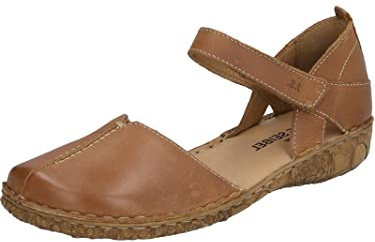 Josef Seibel Damen Sandaletten Rosalie 42, Frauen Sandalen,Weite G (Normal),offene Schuhe,Strandschuhe,Sommersandalen,Cognac,44 EU