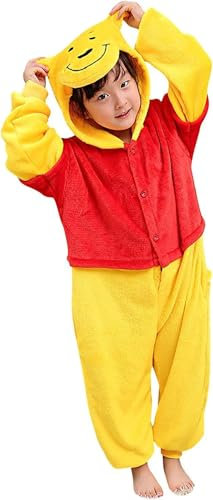 LeaveLive Kids Animal Onesie Halloween Cosplay Costume Pajamas(KidsWinnie-105)