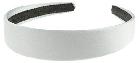 Damen Herren 2,5 cm Satin breites Stirnband Alice Band (Silber)