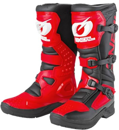 O'NEAL | Botas de Motocross | Moto Enduro | Protección interior de tobillo, pie y zona de cambio, forro perforado | Botas RSX | Adulto | Rojo | Talla 43
