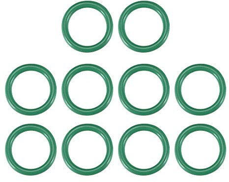 sourcing map Packung von 10 Fluorkautschuk O-Ringe, 16mm OD 12mm ID 2mm Breite FKM Dichtungsdichtung für Maschinensanitär Grün