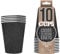 10er Pack Funkelnden Schwarzen Bechern | Goldene Amerikanische 53cl Becher mit Pailletten | Beer Pong Premium Qualität | Extrem-resistente Pappbecher | OriginalCup®
