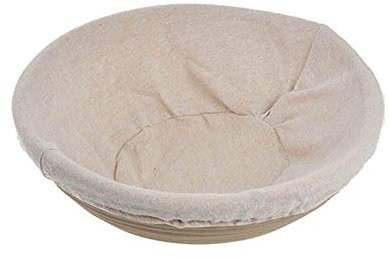 Bread Proofing Basket, Round Banneton Bowl Natural Rattan Proofing Baskets with Linen Liner for Professional, Home Bakers (10 Inch)