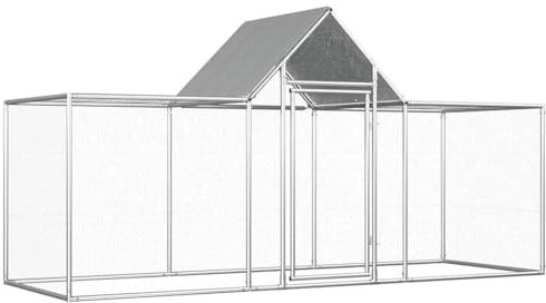 vidaXL Hühnerstall, Tier, Ente, Gänse, Transportkäfig, für Geflügel, Nest für den Außenbereich, Garten, Bauernhof, 2,5 m, verzinkter Stahl