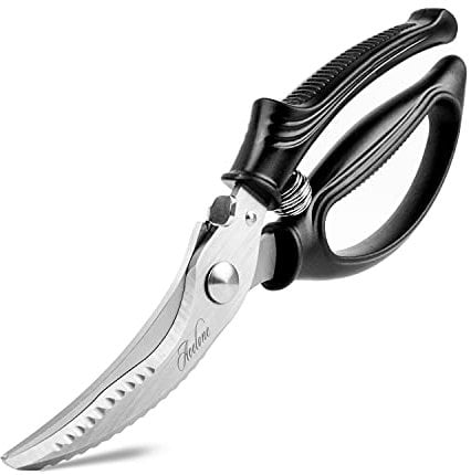 Acelone Poultry Shears - Heavy Duty Kitchen Chicken Shears With Anti-Slip Handle & Safety Lock - Poultry Scissors for Meat, Game, Chicken, Bone, Poultry & More - Spring Loaded.