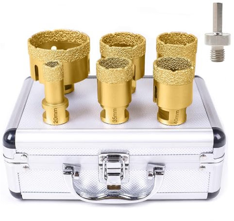 Diamant Lochsäge Diamantbohrer Kit M14 20/35/40/45/50/68mm Fliesenbohrer Set 0,8/1,4/1,6/1,8/2/2,7 Inch für Porzellan Fliese Granit Marmor Fliesen Bohren