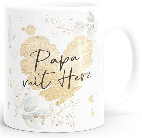 SpecialMe® Tasse à café [texte au choix] avec cœur – Métiers sociaux, famille, amis, petit cadeau de remerciement, pour dire merci à papa - Blanc