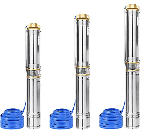 LZQ Pompa per fontana profonda, pompa per fontana con portata 4000 l/h, altezza di mandata, 34 m, pompa sommersa in acciaio inox (0,37 kW/0,5 hp)