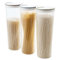 Yicare Lot de 3 bocaux de rangement hermétiques en verre pour confiture, pâtes, spaghetti, grains de café, biscuits, collation et farine