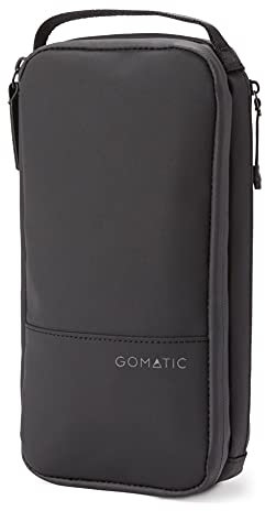 Gomatic Trousse de Toilette Petite – Étanche, compacte et légère – Rangement Maquillage, Rasoir, Accessoires de Voyage – avec Crochet de Suspension – Noir – 25×12,5×5 cm