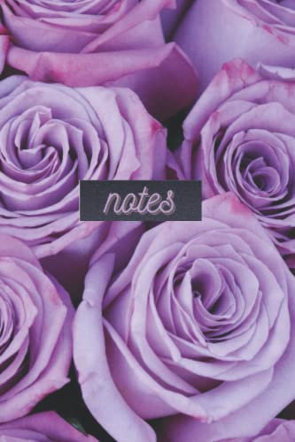 Notes: Purple Rose Flower Field Notebook Writing Pad