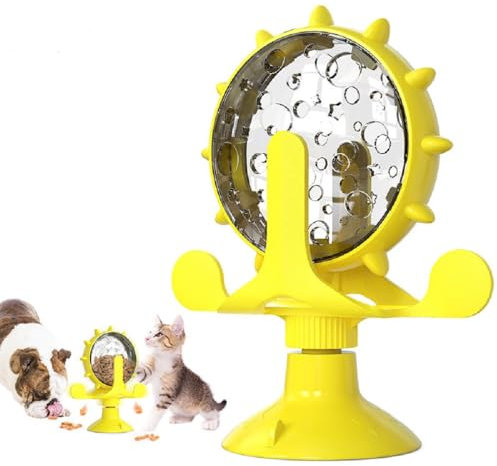 YATOSEEN Moulin à Vent Jouet pour Chat, Chat Moulin à Vent Tourne, Jouet pour Chat Interactif Grande Roue, Jouet de Fuite de Nourriture Rotatif à 360 °