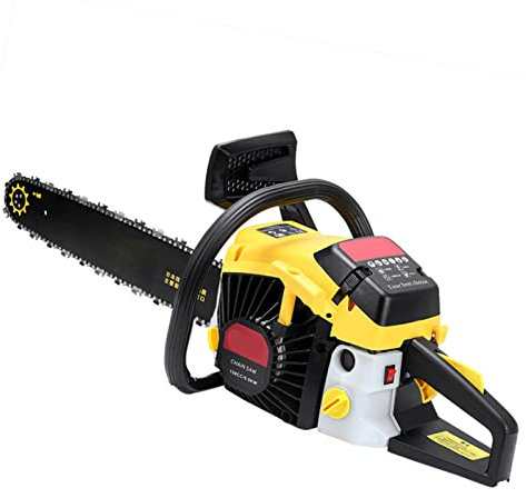 Scies à chaîne à essence 75cc Scies à chaîne à essence à 2 temps Scies à chaîne à essence sans fil à main 18 pouces Scies à chaîne électriques avec 3 chaînes pour arbres Jardin de ferme en bois