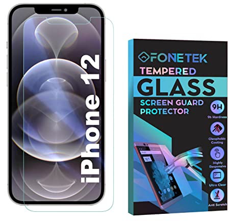 Fonetek® To Fit iPhone 12, TEMPERED GLASS 9H Hardness LCD Screen Protector Guard Case Cover for Apple iPhone 12