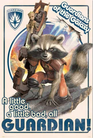 Guardians of The Galaxy - Rocket & Baby Groot - Space Film Poster Plakat Druck - Größe 61x91,5 cm