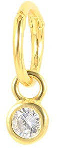KnSam 1.2mm Nasen Piercing Nase Stecker, Hoop mit Anhänger Gold Segmentring Clicker für Frauen in 925 Sterling Silber, Lippen Piercing Ringe Ohrringe Schmuckset mit Zirkonia, 1er