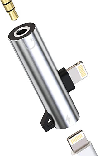für iPhone Kopfhörer Adapter 3.5mm auf Lightning Klinke(2 in 1) AUX Ladekabel Netzteil Fast Charger Splitter für Apple MFI Zertifiziert Schnellladegerät Zubehör Ladestecker für 14 13 12 Pro Max L+3.5