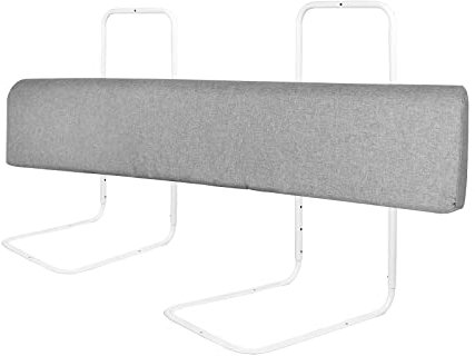 UISEBRT Barrera de Seguridad 100 cm, Barrera de Cama para bebé, protección contra caídas, Altura Ajustable, Barandilla Protectora de Cama deformables para niños y bebés, Gris