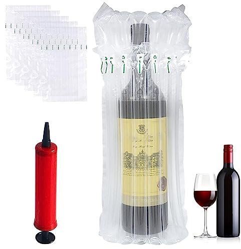 Envasado de botellas de vino,10 pack Bolsa almohada column de aire,Protección de botellas de vino,Embalaje inflable,With reusable pump for safe packaging and shipping