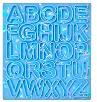 Alphabet-Earring Resin Mold Holographic-Resin Casting Molds DIY Keychain Pendant Mold Letter Shape Charm Epoxy Mold Alphabet-Buchstabe Ohrringe Form Modeschmuck Einzigartige Geschenke