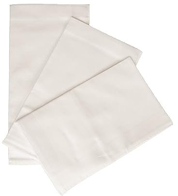 PEROFIL Fazzoletti confezione 3 pezzi cm.45x45 orlo rulè puro cotone articolo VPRT00278 3 FAZZOLETTI, P516 Bianco, Taglia unica