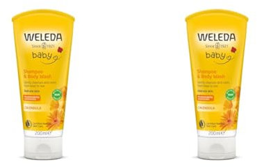 Weleda Baby Babywash Corpo&Capelli Calendula, docciaschiuma 2in1 per la detersione dei più piccoli, formula extra-delicata (1x200ml) (Confezione da 2)