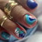 Ceboic 24 Pièces Faux Ongles Français Carré Court Ongles à Coller, Français Press on Nails avec Fleur Bleue Dessin, Acrylique Pleine Couverture Bâton sur Ongles pour Femme et Fille Nail Art