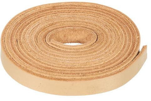 QUARKZMAN 2,2 Yard Lederschnur 2 Meter 12mm Flaches Lederband, Lederstreifen 2mm Dicke Lederriemen Lederbänder für DIY Herstellung Armbänder Schnürsenkel Geldbörsenriemen (Hellbraun)