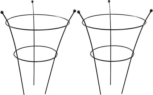 Peony Frame Outdoor Heavy Duty Herbaceous Garden Plant Support Ring for Perennial Flowers Border Cage (2 x Peony Frame)