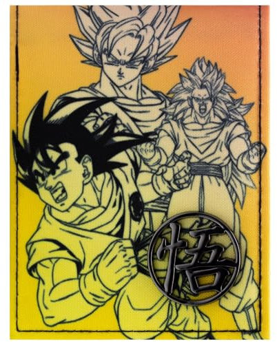 Goku DBZ Gi Emblème avec Vegeta et Broly Portefeuille Bi-Fold ID & Porte-Cartes, Orange