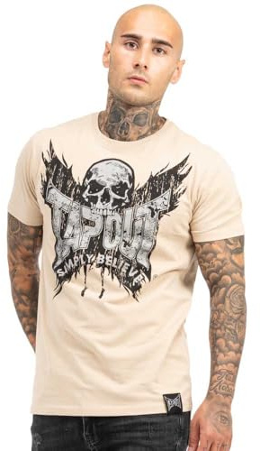 Tapout Herren T-Shirt Normale Passform Creston, Sand/Black/Silver, XXL