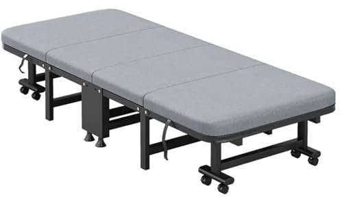 UHGFIMP Klappbett Erwachsene Gästebett Klappbar 4CM Dicke Schwamm mit Hoher Dichte Matratze Faltbare Metallbett Stabil Mit Rollen leicht zu tragen, Bis 180kg Belastbar,70CM