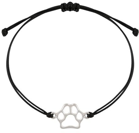 NYGGTYK Verstellbares Hundepfoten Armband Mit Krallen für Mädchen und Frauen - Silbernes Schmuckgeschenk