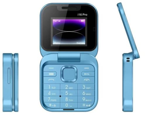 XDGJTBFMY Foldable Flip Mobile Phone, 2024 New Mini Flip Mobile Phone 2 SIM Card Small Display Foldable Cell Phone for Elderly People, Easy to Use, Gift for Father's Day/Mother's Day (Blue)