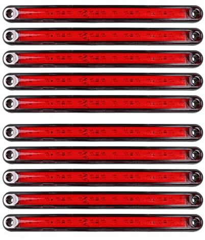 Generisch 10 luci di posizione laterali, 15 SMD LED rosso, 12 V, 24 V, adatte per rimorchi, camion, auto