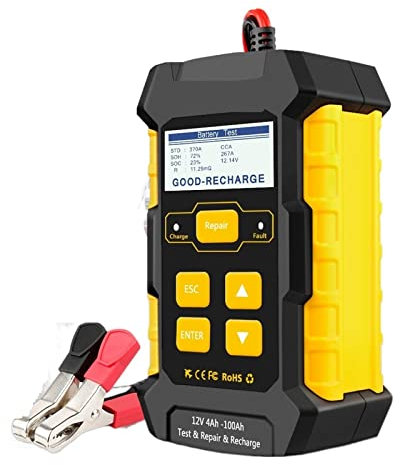 XINHAN Portable Battery Tester 510 Full Automatic 12V Car Battery Tester Pulse Repair 5A Battery Chargers Wet Dry Gel Lead Acid Car Repair Tool Battery Capacity Check