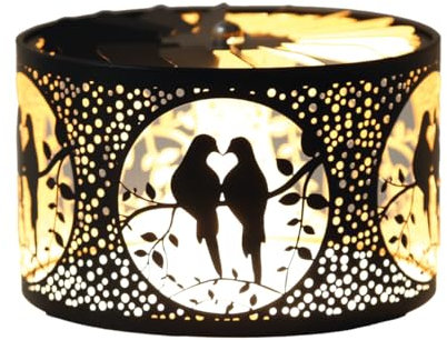 Woodbridge Karusellschirm für Duftkerzen | Doves - Black & Gold | Kerzen Accesoires | Rotierender Kerzenschirm für Duftkerzen im Glas